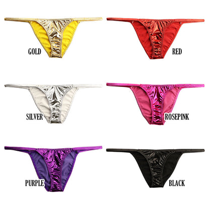 Cherry Love [Glossy] Metallic Fabric Side Strap Half Back Shorts LS199
