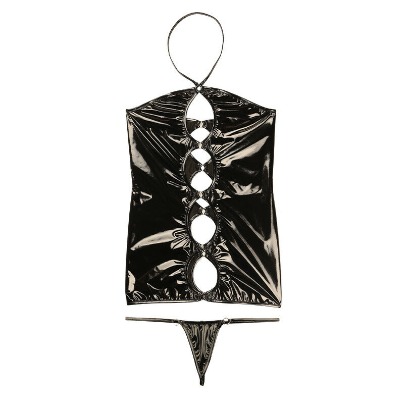 チェリーラブ エナメル光沢 ミニタイプボディコン×マイクロGストリングコスチュームセット LS200