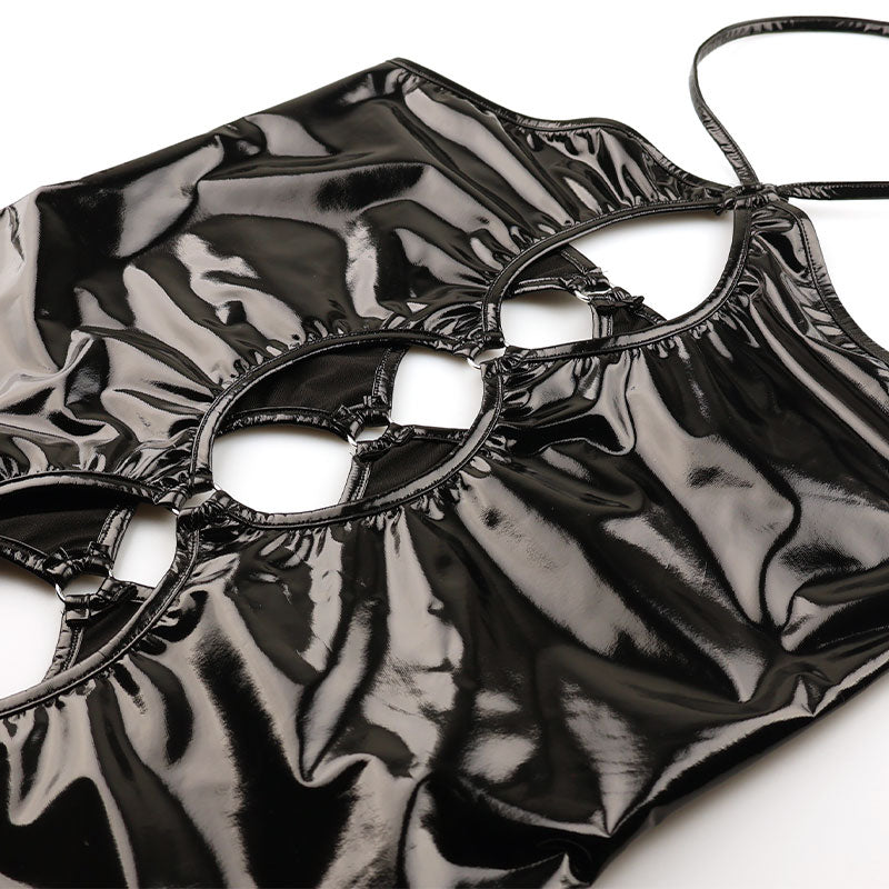 チェリーラブ エナメル光沢 ミニタイプボディコン×マイクロGストリングコスチュームセット LS200