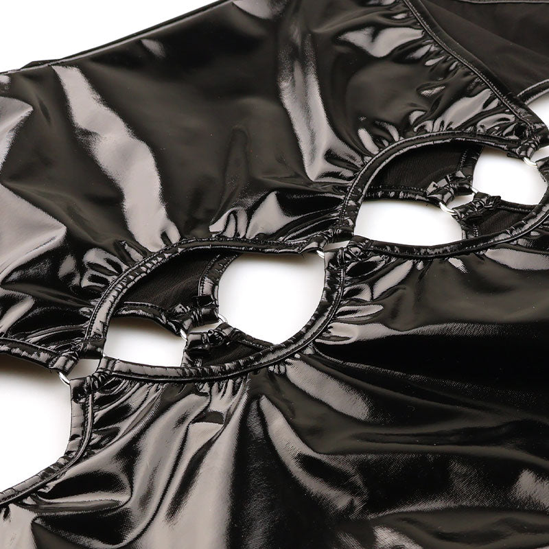 チェリーラブ エナメル光沢 ミニタイプボディコン×マイクロGストリングコスチュームセット LS200