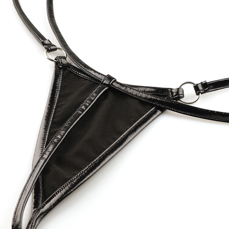 チェリーラブ エナメル光沢 ミニタイプボディコン×マイクロGストリングコスチュームセット LS200