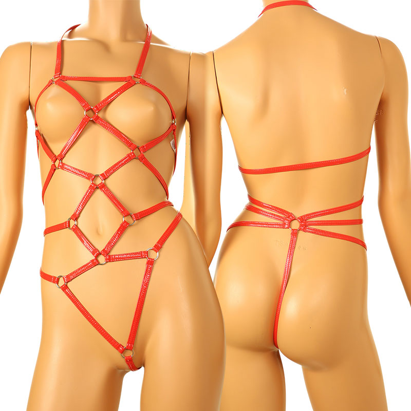 Cherry Love Elegant and Luxurious Enamel Fabric Costume Lingerie with Braided Design LS206