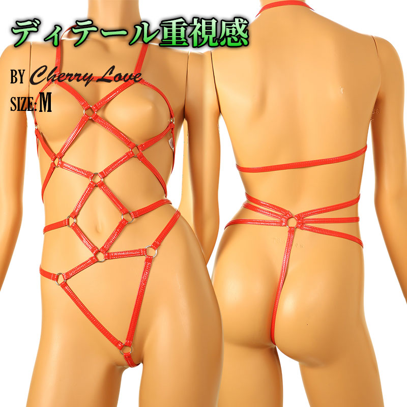 Cherry Love Elegant and Luxurious Enamel Fabric Costume Lingerie with Braided Design LS206