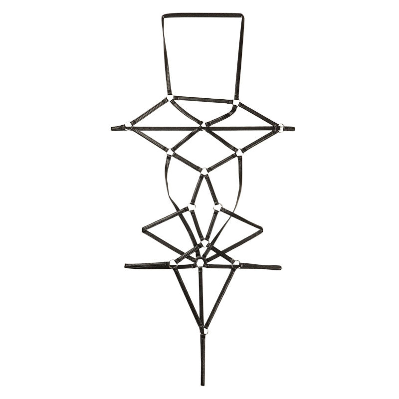 チェリーラブ キラキラメタリックプレイスーツ オープンバスト 格子模様 伸縮フィット LS207