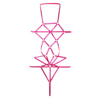 チェリーラブ キラキラメタリックプレイスーツ オープンバスト 格子模様 伸縮フィット LS207