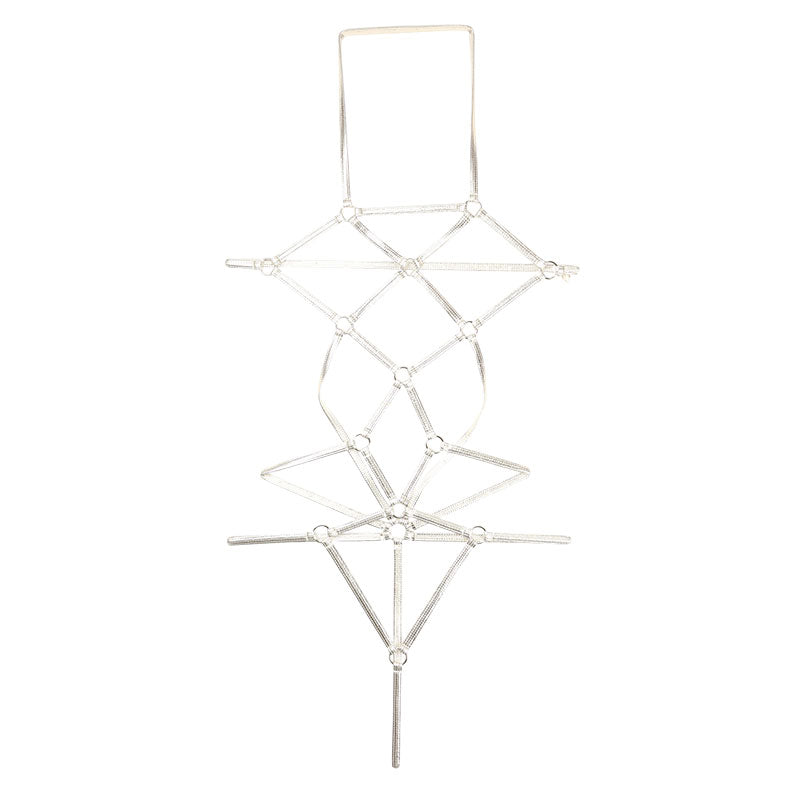 チェリーラブ キラキラメタリックプレイスーツ オープンバスト 格子模様 伸縮フィット LS207