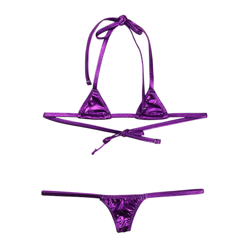 Cherry Love Metallic Sparkly Nano Triangle Bra & Panty Set (LS215)