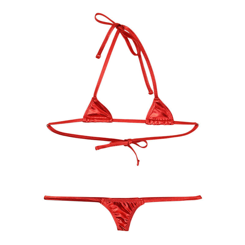 Cherry Love Metallic Sparkly Nano Triangle Bra & Panty Set (LS215)
