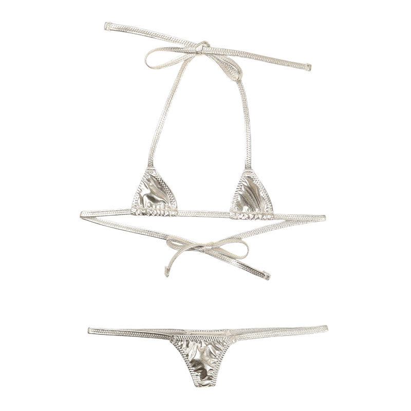Cherry Love Metallic Sparkly Nano Triangle Bra & Panty Set (LS215)