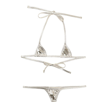Cherry Love Metallic Sparkly Nano Triangle Bra & Panty Set (LS215)