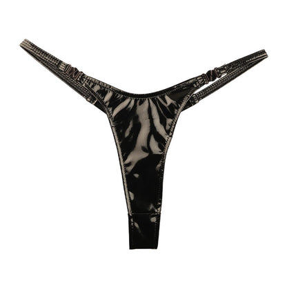 Cherry Love Enamel Glossy High-Leg T-Back Panties, One-Touch, LS216