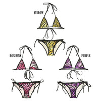 メンズ メンズブラ＆ショーツセット 光沢シルキー素材 ゼブラプリント ヒモ結び MBS002