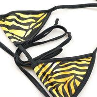 メンズ メンズブラ＆ショーツセット 光沢シルキー素材 ゼブラプリント ヒモ結び MBS002