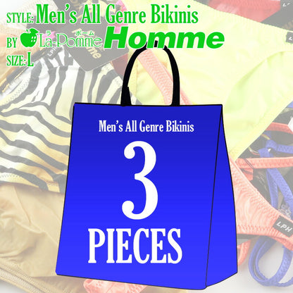 Men's [3-Pack! Trial & Fun Set] La-Pomme Homme Men's All-Genre Underwear L-size MENSAG-L3P