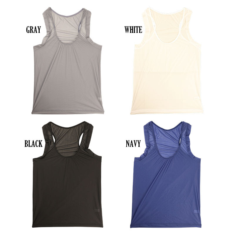 メンズ GUS生地 極薄 シースルー シャツ タンクトップ MTT01