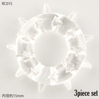 メンズ 3個セット シリコンコックリング 男性用 持続力アップ 血流サポート トゲトゲ＆イボイボ RC3P