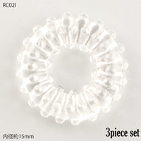 メンズ 3個セット シリコンコックリング 男性用 持続力アップ 血流サポート トゲトゲ＆イボイボ RC3P