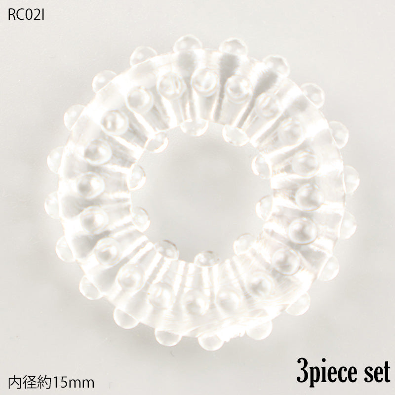 メンズ 3個セット シリコンコックリング 男性用 持続力アップ 血流サポート トゲトゲ＆イボイボ RC3P