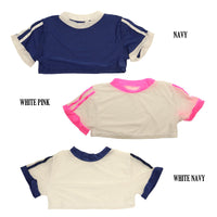 La-Pomme GUS fabric mini top gym clothes with lines TA04