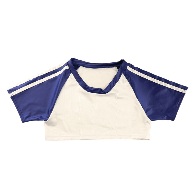 La Paum Women's Tight Mini Gymnastics Uniform with Side Stripes, Glossy Super Wet Fabric, TA06