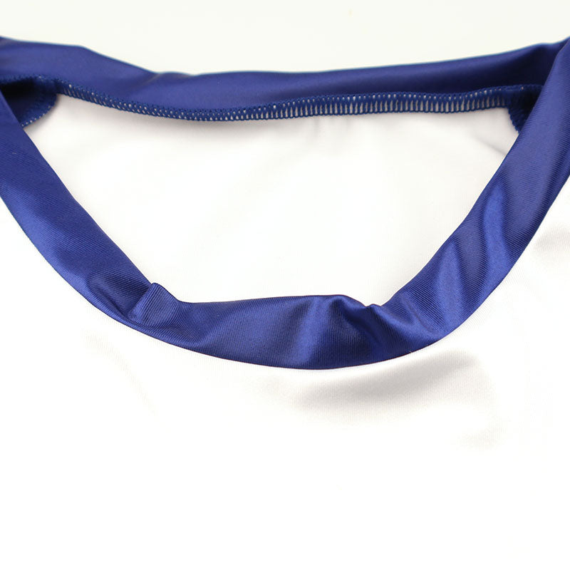 La Paum Women's Tight Mini Gymnastics Uniform with Side Stripes, Glossy Super Wet Fabric, TA06