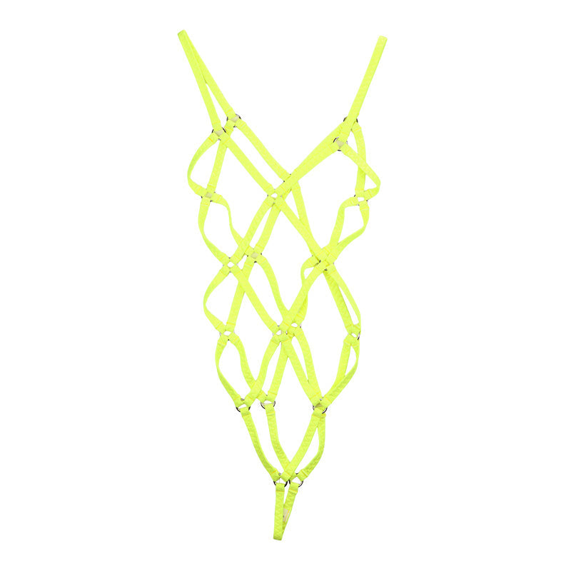 La-Pomme Super Wet Fabric Hexagonal Binding Playsuit UPS002