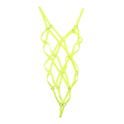 La-Pomme Super Wet Fabric Hexagonal Binding Playsuit UPS002