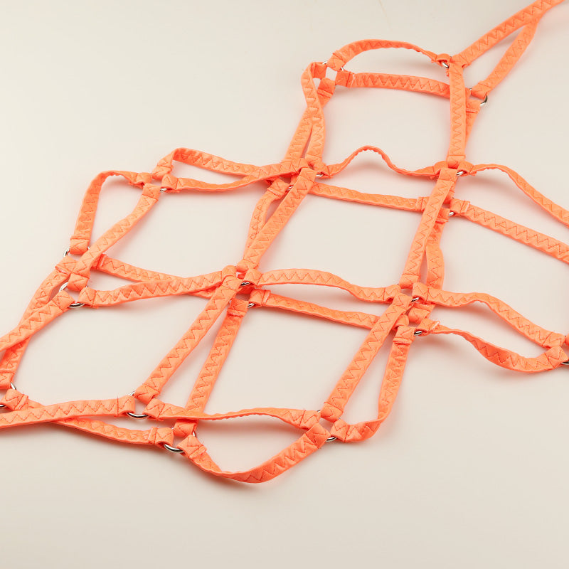 La-Pomme Super Wet Fabric Hexagonal Binding Playsuit UPS002