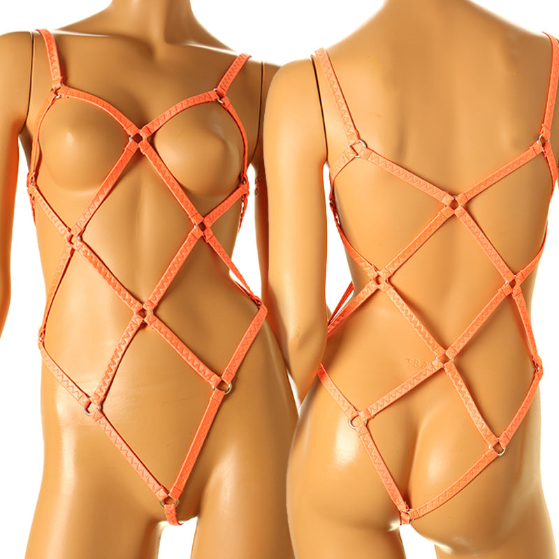 La-Pomme Super Wet Fabric Hexagonal Binding Playsuit UPS002
