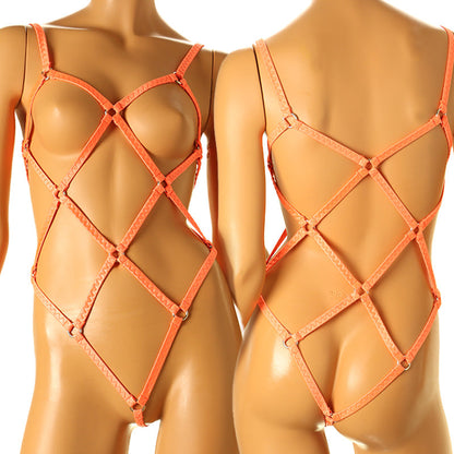 La-Pomme Super Wet Fabric Hexagonal Binding Playsuit UPS002