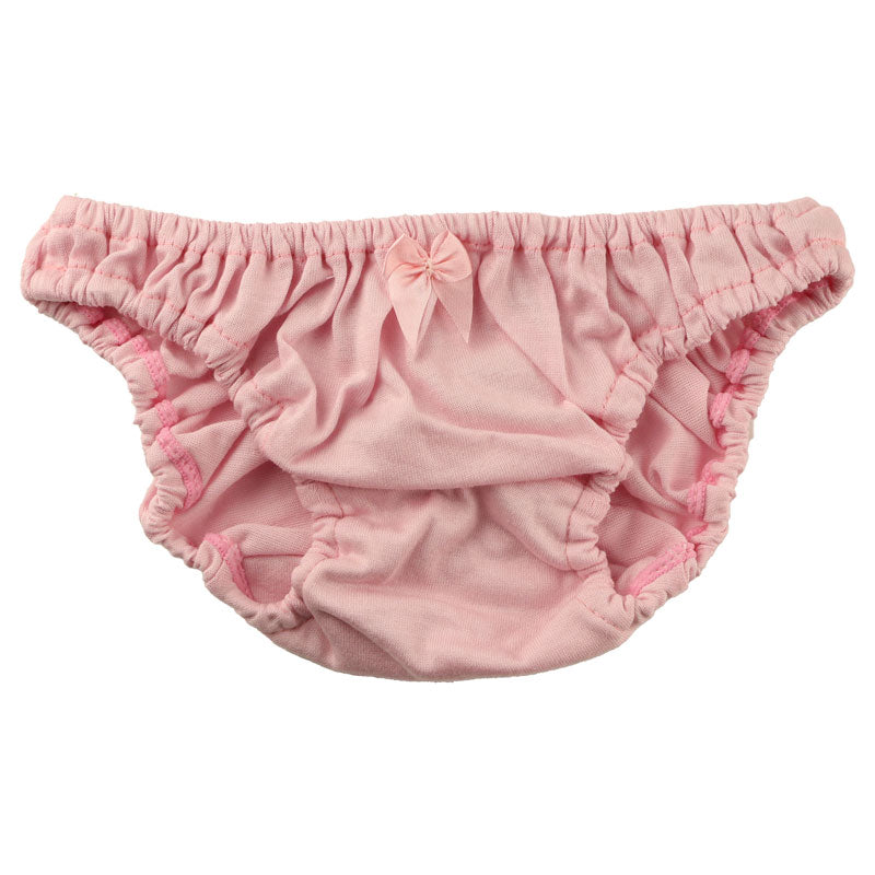 La-Pomme Cotton in rubber scanty full back shorts with small crunchy ribbon 113072