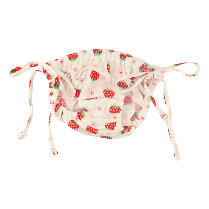 La Pomme Cotton In Rubber Strawberry Pattern Side String Scanty 114024