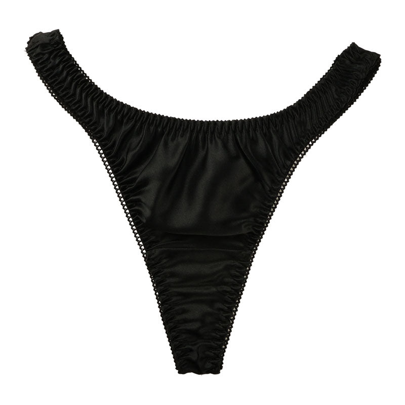 La Paume Satin fabric simple design T-back shorts 114040
