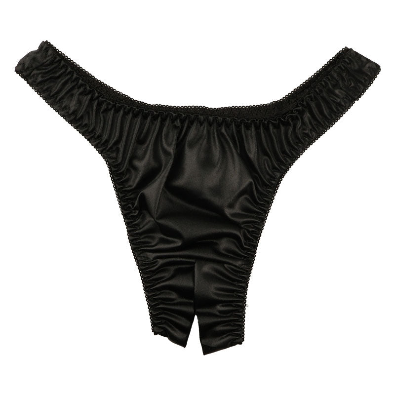 La-Pomme Felica Open Crotch T-Back Shorts 115023