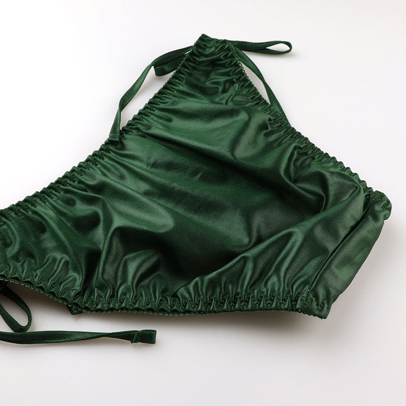 La-Pomme Felica fabric side ribbon side string full back shorts 116032