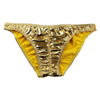 La-Pomme shirred cut-in sparkly metallic half back shorts 121016