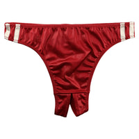 La-Pomme 2 Lines on the Side Bloomers Shorts Open Crotch Super WET Fabric T-Back 124003