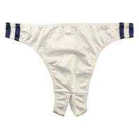 La-Pomme 2 Lines on the Side Bloomers Shorts Open Crotch Super WET Fabric T-Back 124003