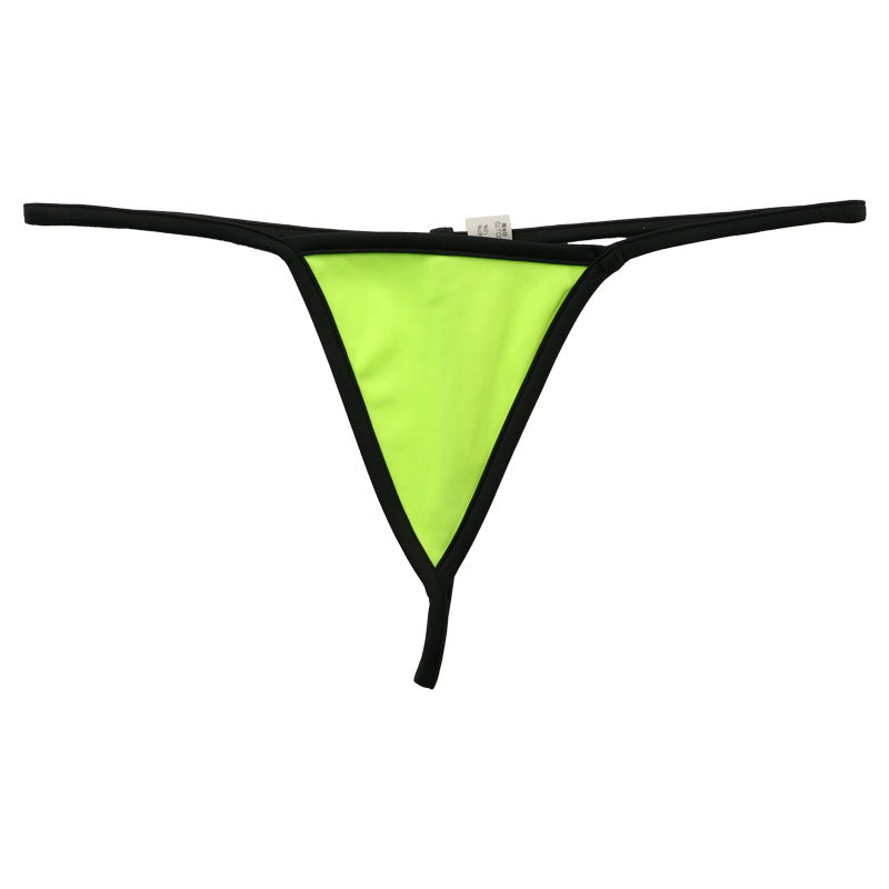 La-Pomme E6000 Fabric Black Piping Bright Color Inverted Bikini G-String 214003