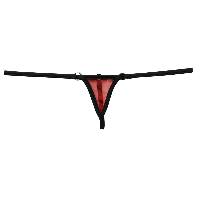La-Pomme Spark Half Fabric with Mistrame Micro Mini Extra Small G-String 214006