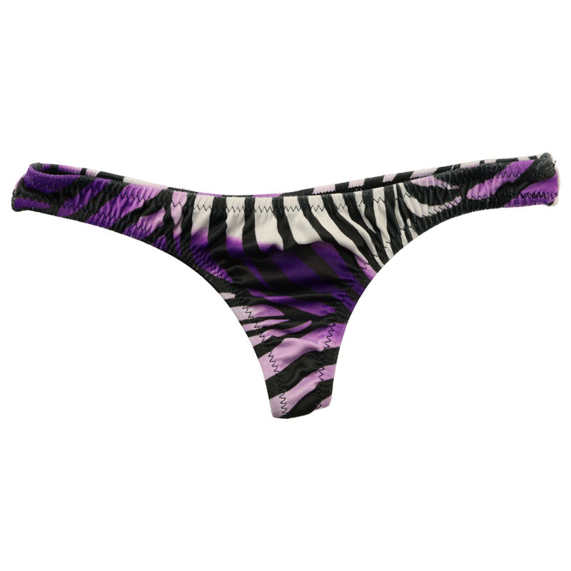 【OUTLET】ラ・ポーム ゼブラ柄 アニマルプリント SLKS生地 極浅 ローライズ マイクロミニ ミニミニTバックショーツ 220006