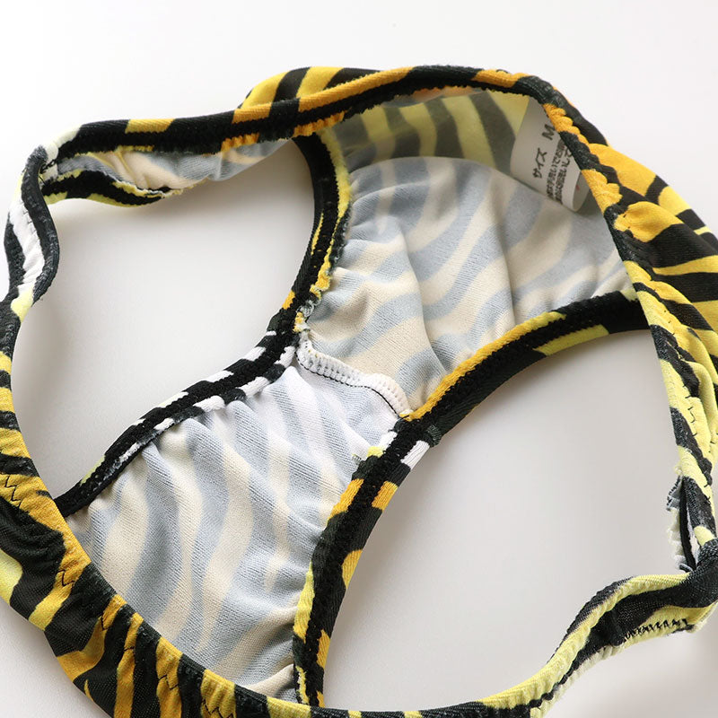 【OUTLET】ラ・ポーム ゼブラ柄 アニマルプリント SLKS生地 極浅 ローライズ マイクロミニ ミニミニハーフバックショーツ 220007