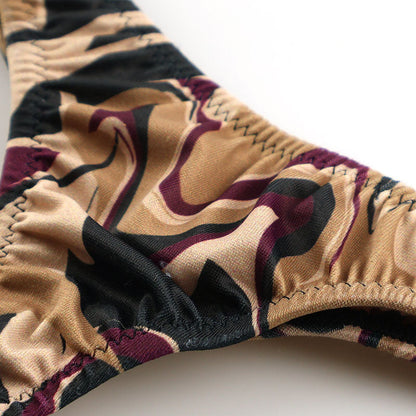 【OUTLET】ラ・ポーム SLKS生地 迷彩プリント 極小Tバックショーツ 220008