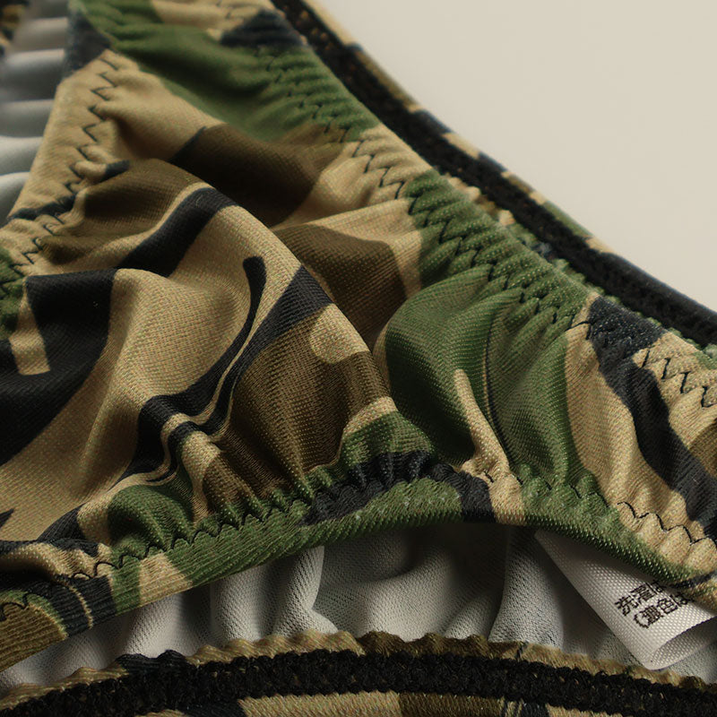 La Paume SLKS fabric camouflage print tiny full back shorts 220009