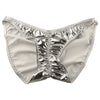 La-Pomme shirred bite-in sparkly metallic fabric full back shorts 221005