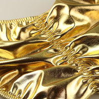 La-Pomme shirred bite-in sparkly metallic fabric full back shorts 221005