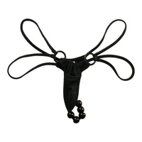 La Paume E6000 fabric G string with 6 black balls 222006