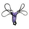 La Paume E6000 fabric G string with 6 black balls 222006