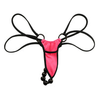 La-Pomme E6000 fabric G string with 6 black balls 222006