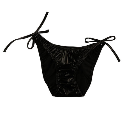 La-Pomme Metallic Fabric Side Ribbon Fullback Shorts 223004
